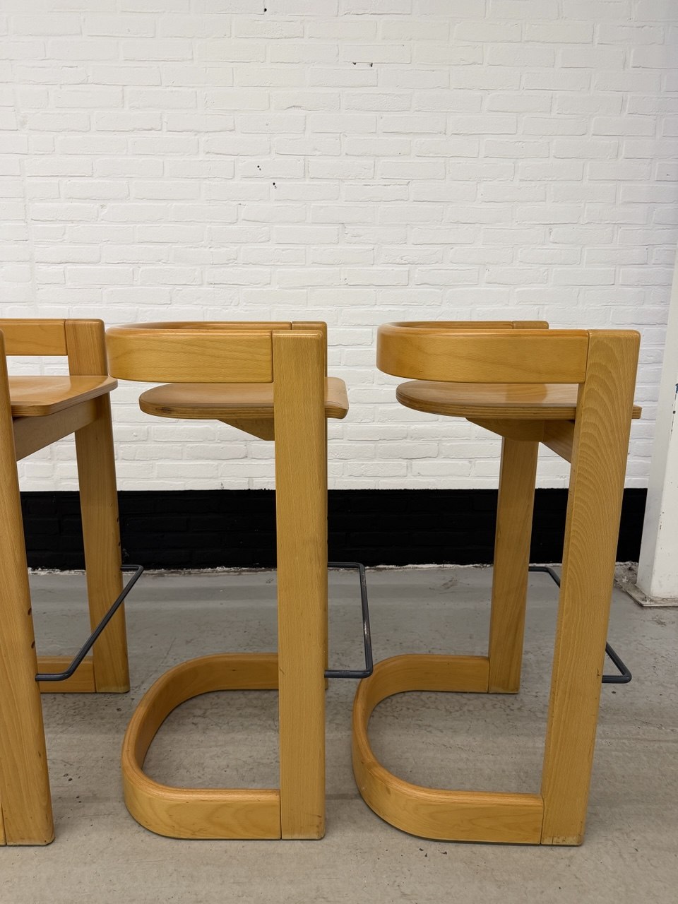 Set van 4 Willy Rizzo stijl barkrukken
