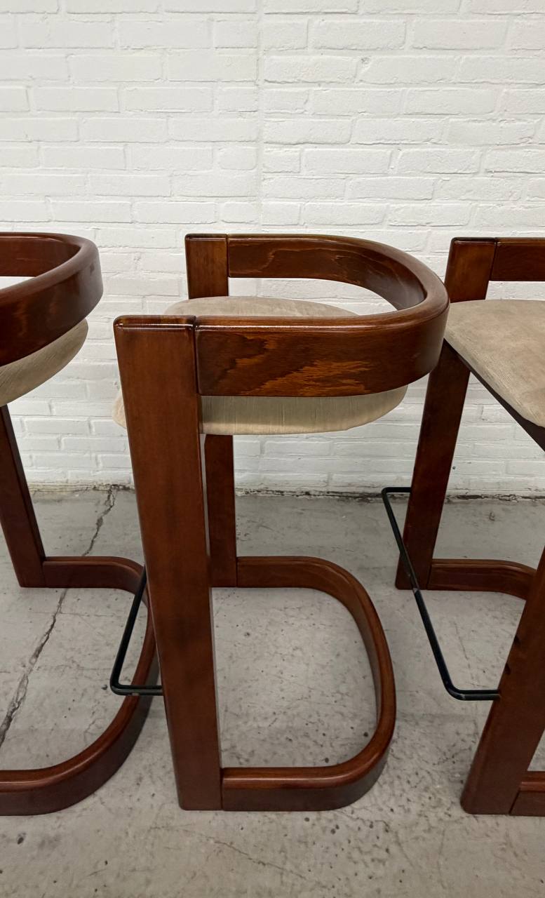 3 Vintage Willy Rizzo Stijl Barkrukken
